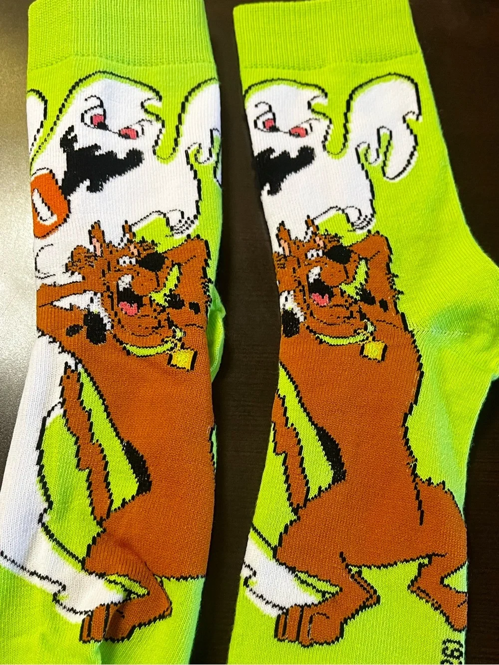 Scooby Doo Green Graphic Crew Socks - Boo Design Halloween
